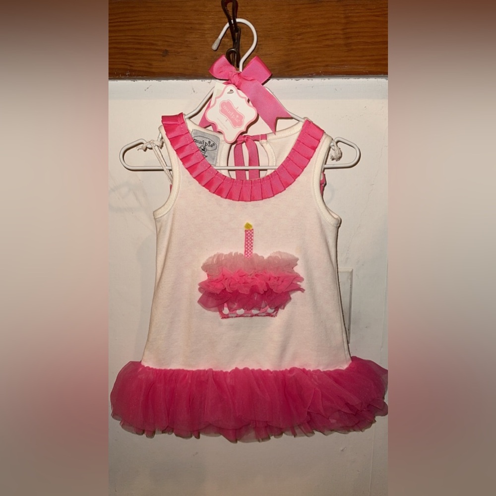 Mud Pie Size 12-18 months frilly cupcake Birthday Outfit
